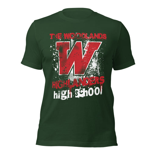 The Woodlands High School Highlanders Forest Green Premium Unisex T-shirt 205