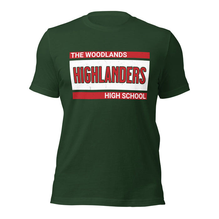 The Woodlands High School Highlanders Forest Green Premium Unisex T-shirt 098