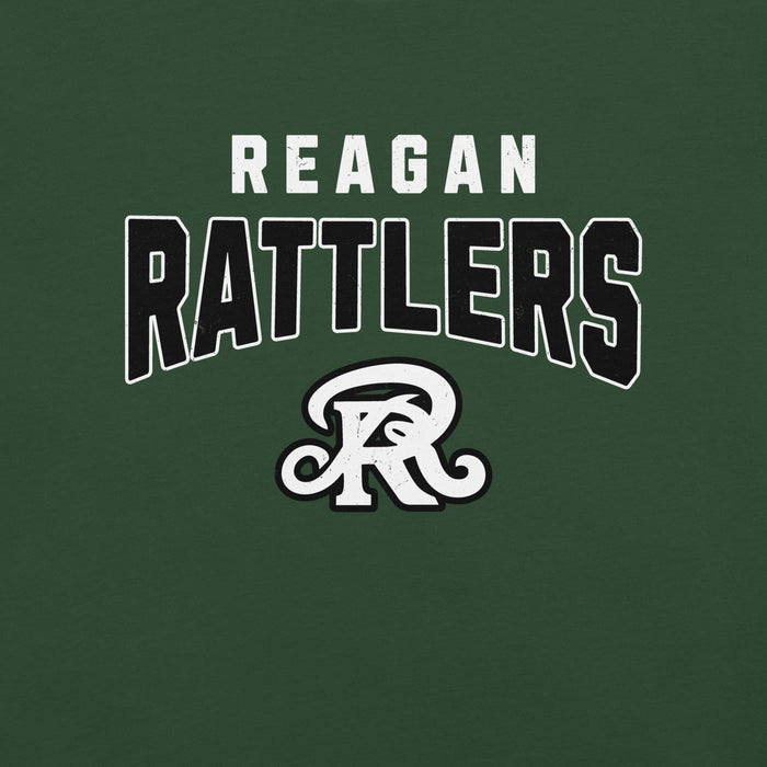 Green background with 'Reagan Rattlers' text and logo - premium t-shirt design 234