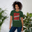 Woman wearing The Woodlands High School Highlanders Forest Green Premium Unisex T-shirt 241