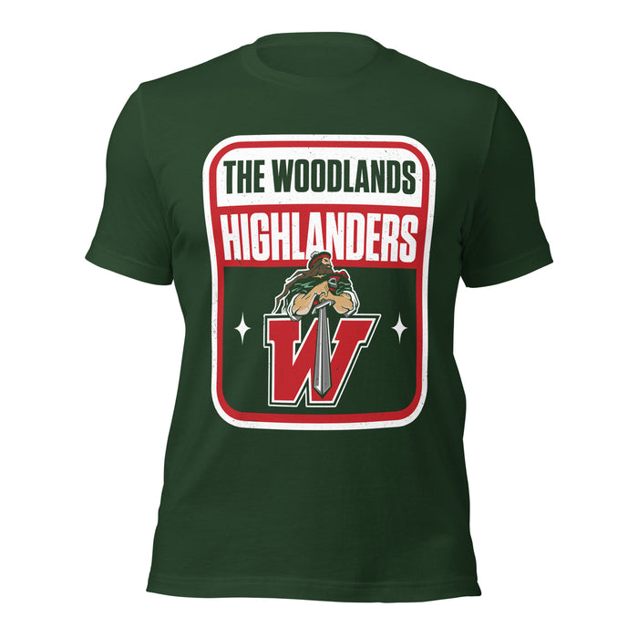 The Woodlands High School Highlanders Forest Green Premium Unisex T-shirt 001