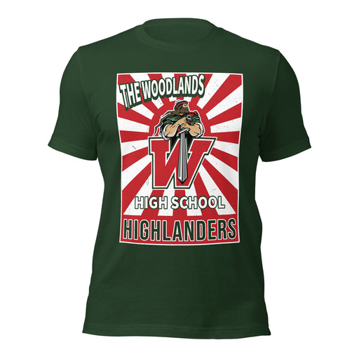 The Woodlands High School Highlanders Forest Green Premium Unisex T-shirt 226