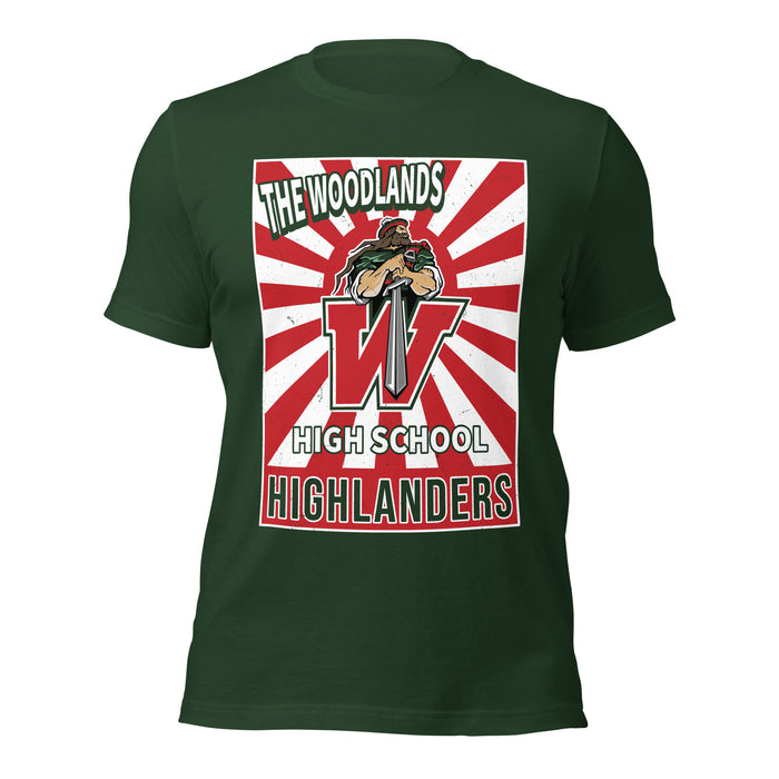 The Woodlands High School Highlanders Forest Green Premium Unisex T-shirt 226
