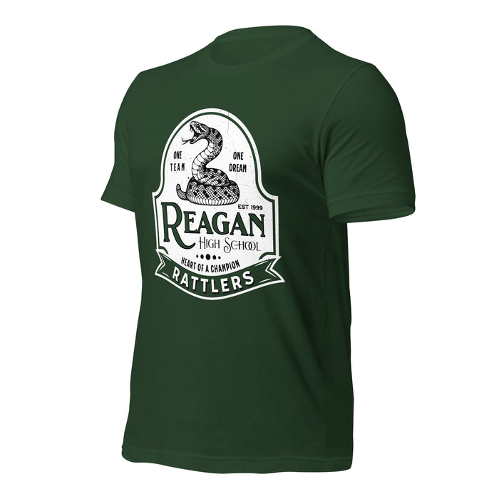 Reagan High School Rattlers Dark Green Premium Unisex T-shirt 219a