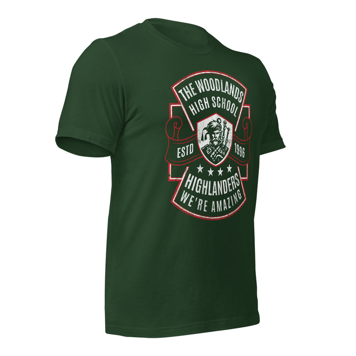 The Woodlands High School Forest Green Premium Unisex T-shirt 208b