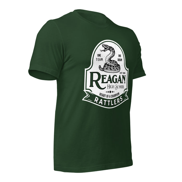 Reagan High School Rattlers Dark Green Premium Unisex T-shirt 219b