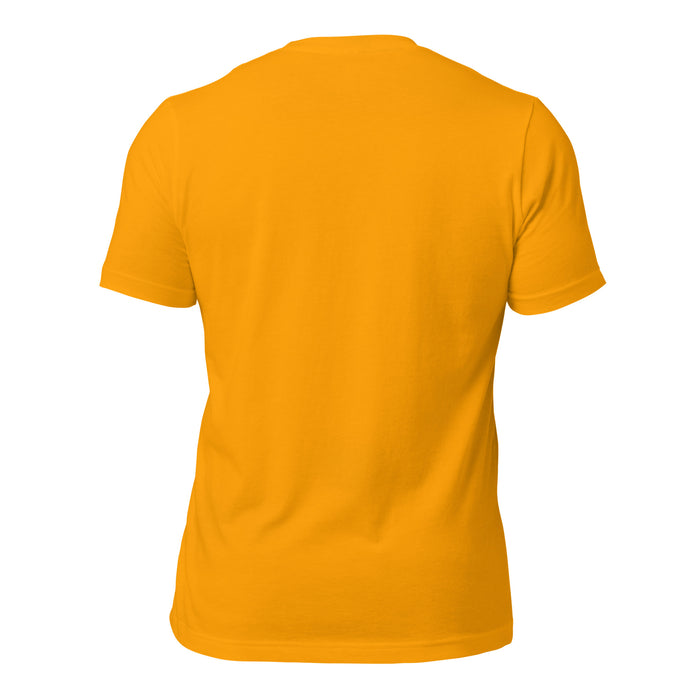Back view of Nimitz High School Cougars Gold Premium Unisex T-shirt 253