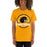 Woman wearing a Klein Oak High School Panthers Premium Gold Unisex T-shirt 04