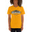 Woman wearing a Klein Oak High School Panthers Premium Gold Unisex T-shirt 09