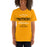 Woman wearing a Klein Oak High School Panthers Premium Gold Unisex T-shirt 34