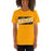 Woman wearing a Klein Oak High School Panthers Premium Gold Unisex T-shirt 84