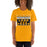 Woman wearing a Klein Oak High School Panthers Premium Gold Unisex T-shirt 86