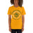 Woman wearing a Klein Forest High School Premium Gold Unisex T-shirt 16