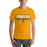 Man wearing a Klein Forest High School Premium Gold Unisex T-shirt 49