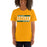 Woman wearing a Klein Forest High School Premium Gold Unisex T-shirt 72