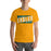 Man wearing a Klein Forest High School Premium Gold Unisex T-shirt 84