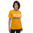 Woman wearing a Klein High School Bearkats Premium Gold Unisex T-shirt 17