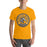 Man wearing Cypress Ranch High School Mustangs Gold Premium Unisex T-shirt 202