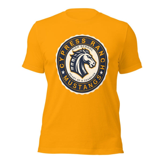 Cypress Ranch High School Mustangs Gold Premium Unisex T-shirt 218