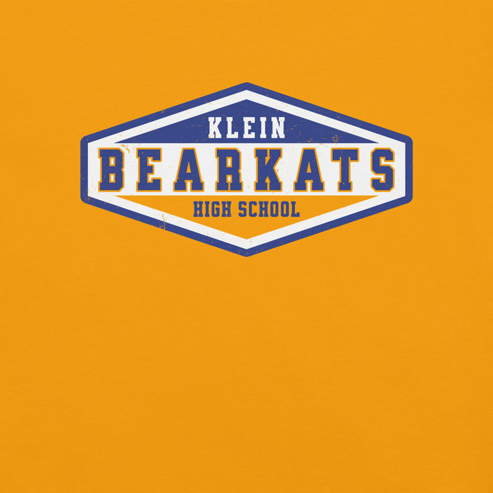Close-up view of Klein High School Bearkats Gold Premium Unisex T-shirt 009