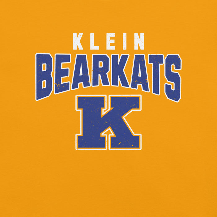 Close-up view of Klein High School Bearkats Gold Premium Unisex T-shirt 234