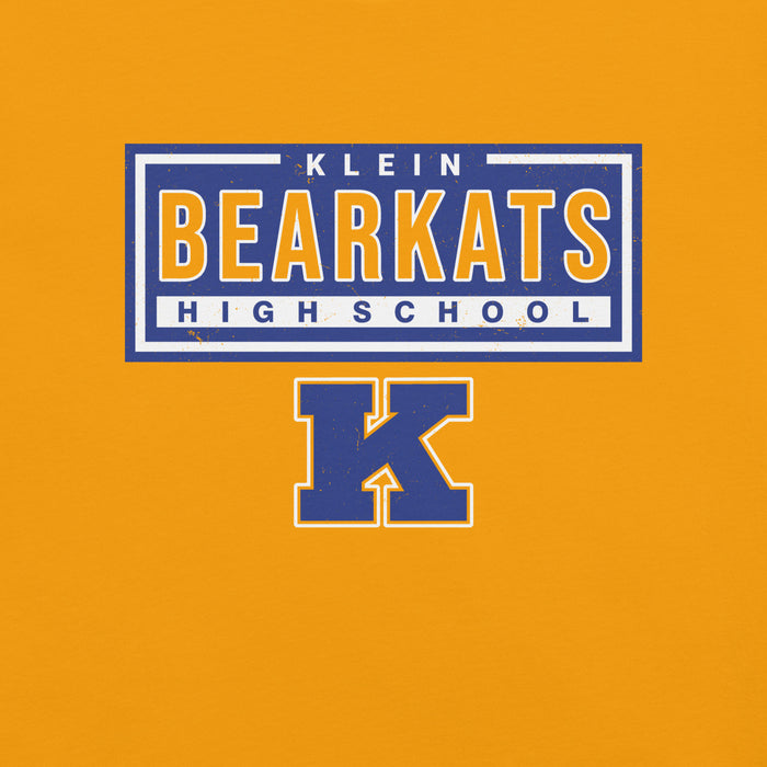 Close-up view of Klein High School Bearkats Gold Premium Unisex T-shirt 049