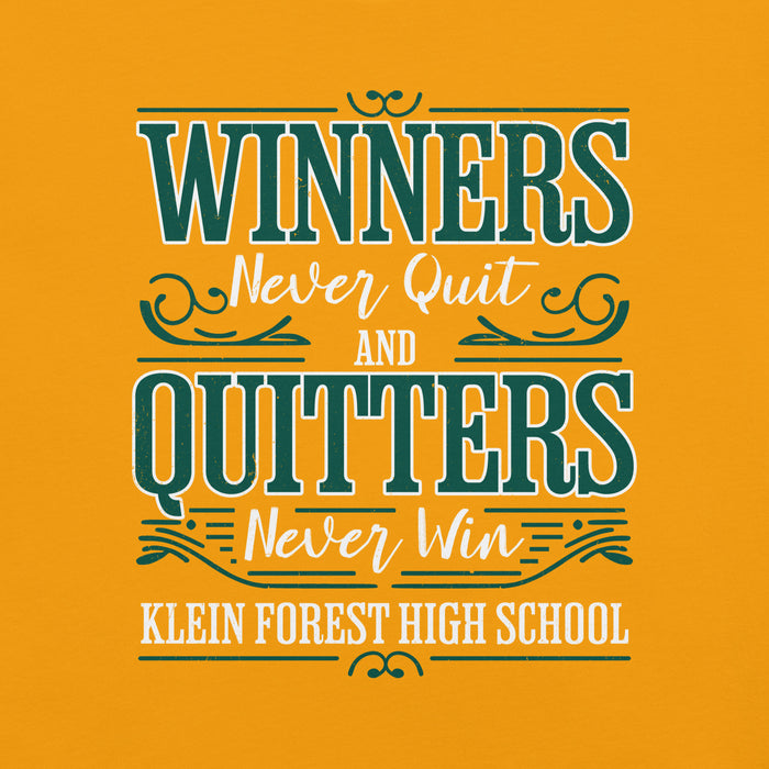Back view of Klein Forest High School Golden Eagles Premium Gold Unisex T-shirt 237