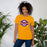 Woman wearing Jersey Village High School Falcons Gold Premium Unisex T-shirt 011