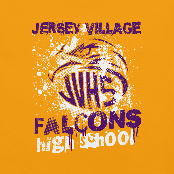 Close-up view of Jersey Village High School Falcons Gold Premium Unisex T-shirt 205