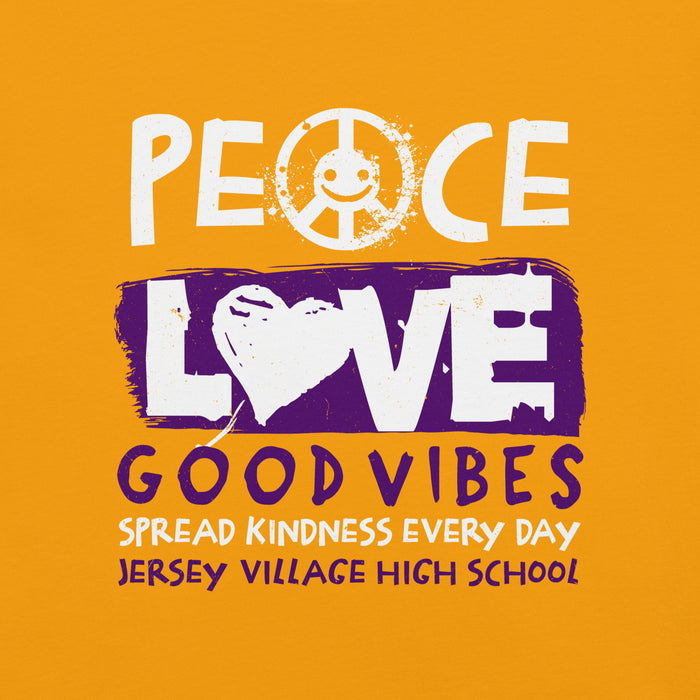 Close-up view of Jersey Village High School Falcons Gold Premium Unisex T-shirt 240