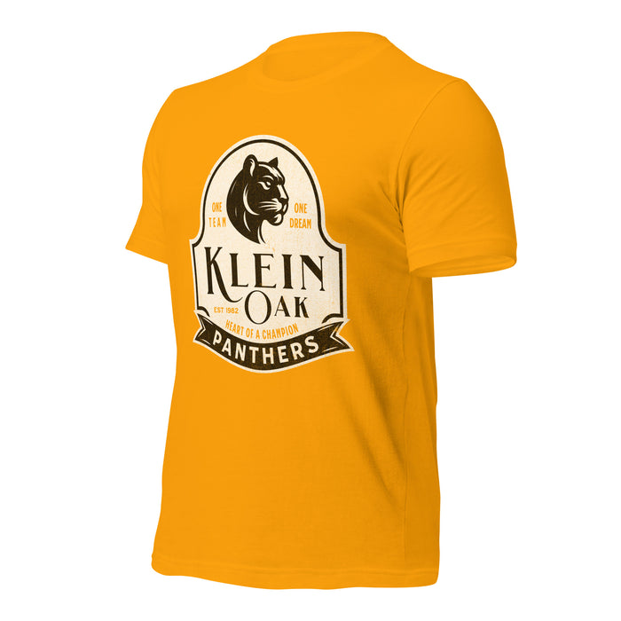 Klein Oak High School Panthers Premium Gold Unisex T-shirt 202a