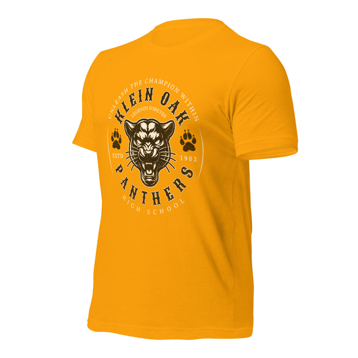 Klein Oak High School Panthers Premium Gold Unisex T-shirt 206a