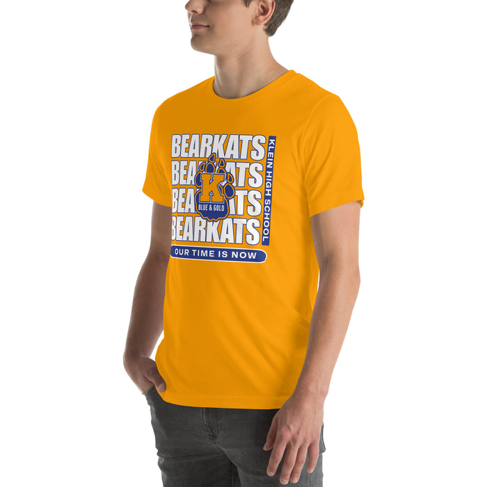 Man wearing Klein High School Bearkats Gold Premium Unisex T-shirt 235
