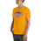 Man wearing Jersey Village High School Falcons Gold Premium Unisex T-shirt 009