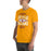 Man wearing Jersey Village High School Falcons Gold Premium Unisex T-shirt 210