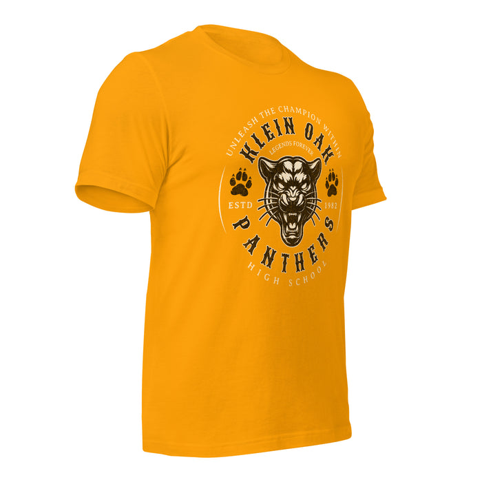 Klein Oak High School Panthers Premium Gold Unisex T-shirt 206b