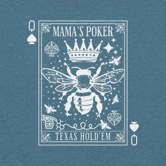 Close-up view of Mama's Poker Premium Unisex t-shirt 205