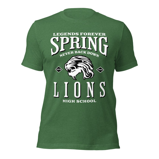 Spring High School Lions Heather Green Premium Unisex T-shirt 230