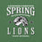 Close-up view of Spring High School Lions Heather Green Premium Unisex T-shirt 230