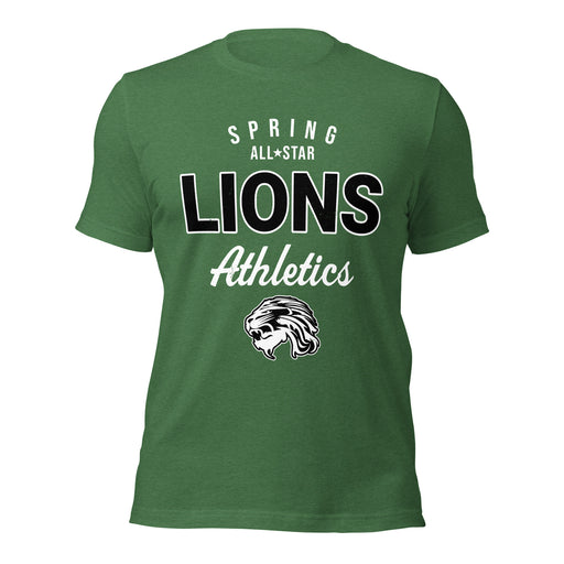 Spring High School Lions Heather Green Premium Unisex T-shirt 034