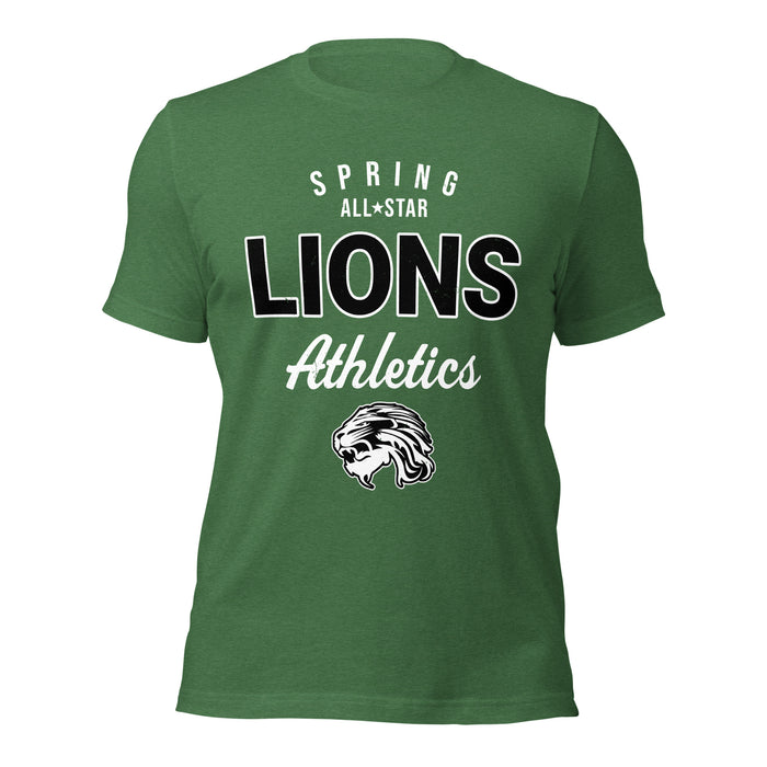 Spring High School Lions Heather Green Premium Unisex T-shirt 034