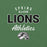 Close-up view of Spring High School Lions Heather Green Premium Unisex T-shirt 034
