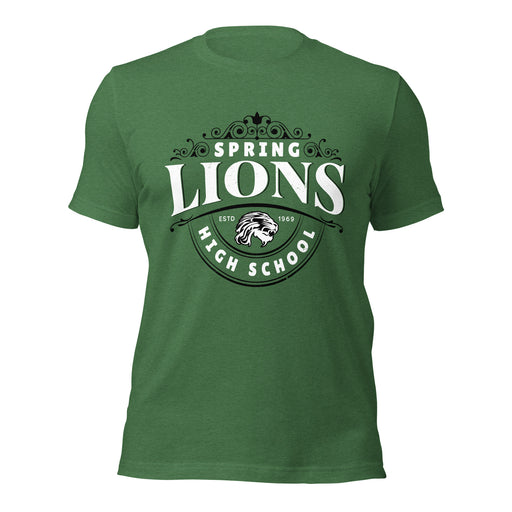 Spring High School Lions Heather Green Premium Unisex T-shirt 211
