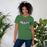 Woman wearing Spring High School Lions Heather Green Premium Unisex T-shirt 009