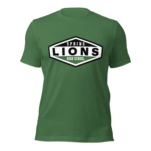 Spring High School Lions Heather Green Premium Unisex T-shirt 009