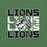 Close-up view of Spring High School Lions Heather Green Premium Unisex T-shirt 233