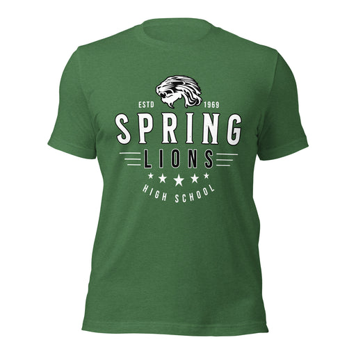 Spring High School Lions Heather Green Premium Unisex T-shirt 217