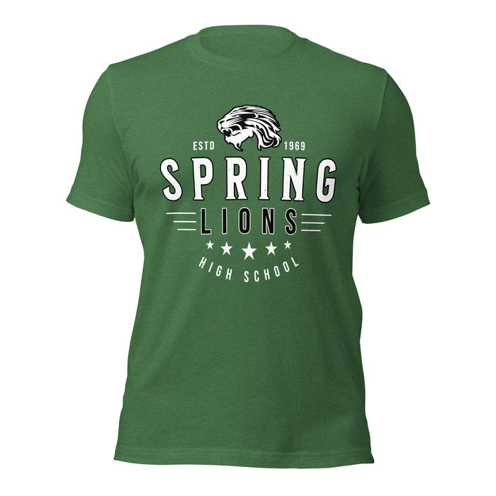 Spring High School Lions Heather Green Premium Unisex T-shirt 217