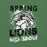 Close-up view of Spring High School Lions Heather Green Premium Unisex T-shirt 205