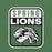 A green graphic print featuring a white and black rounded square badge with the words 'SPRING LIONS' and a stylized lion head illustration. Spring High School Lions Heather Green Premium Unisex T-shirt 001